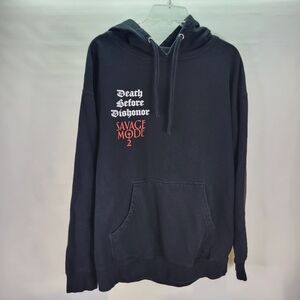 Savage Mode 2 21 Savage Death Before Dishonor Black Red Hoodie Size Large